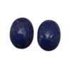 NATURAL LAPIS LAZULI GEMSTONE PAIR OVAL SHAPE ROSE CUT STONES