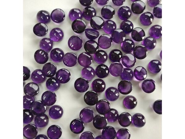 NATURAL AMETHYST GEMSTONE ROUND SHAPE SMOOTH CABS CUT STONES