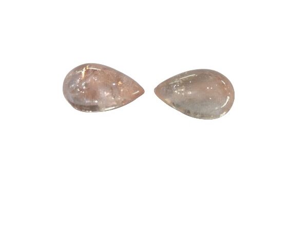 Natural Morganite Gemstone Pear Shape Cabs Pair Loose Stone LGS65