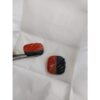 Natural Red And Black Onyx Gemstone Cushion Shape Hand Polished Carving Flat Pair Stone For Earrings