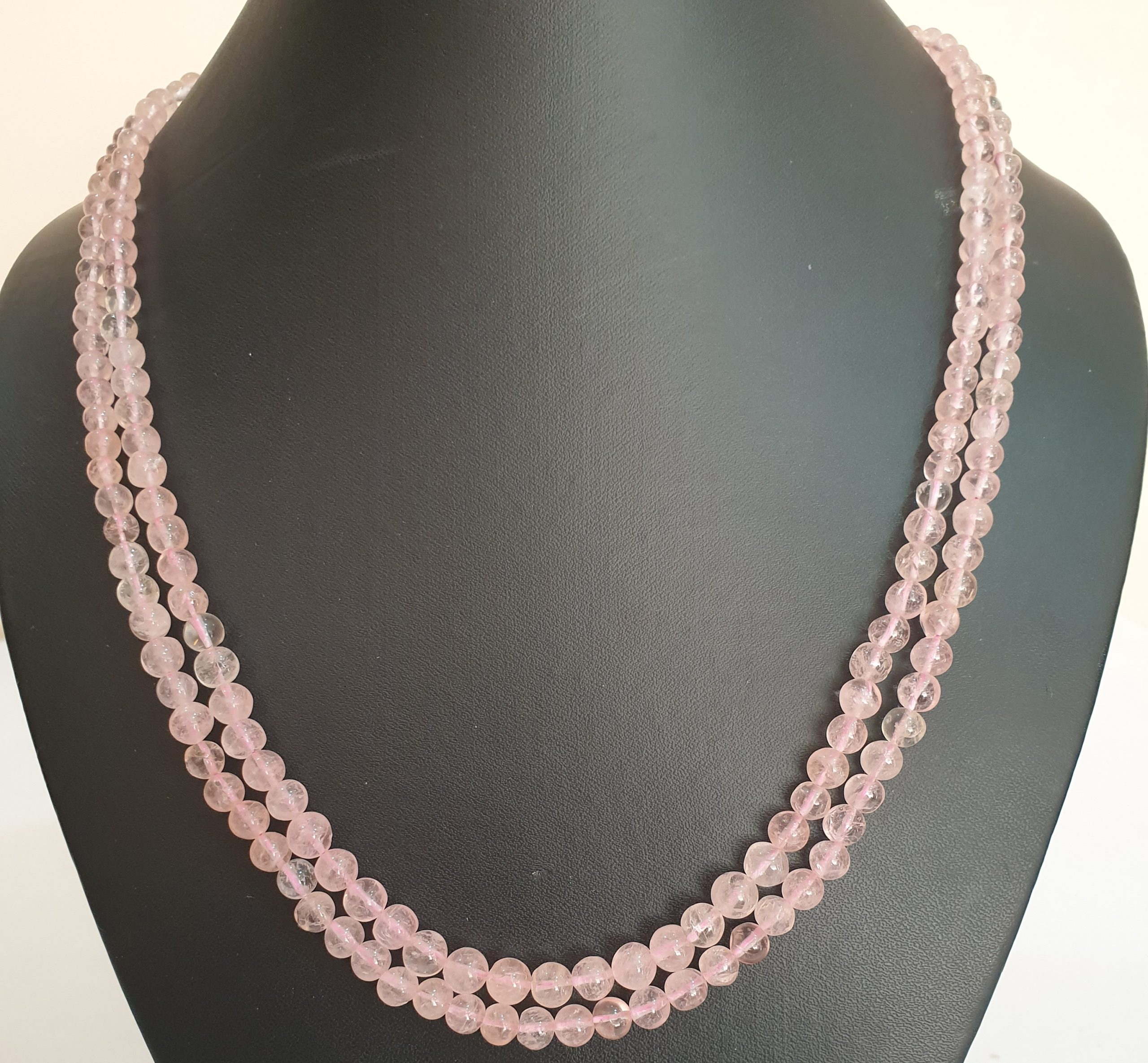 Rubans Rose Petal Elegance: Pink Beaded AD Necklace Set