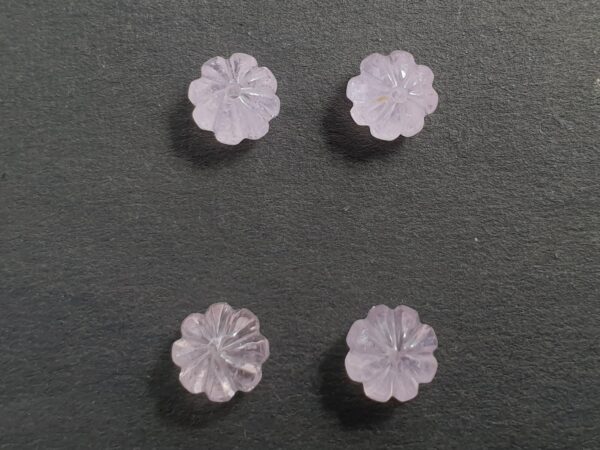 Natural Morganite Gemstone 8 MM Carved Melon Roundel Shape 4 Pieces Loose Stone Lot For Hanging